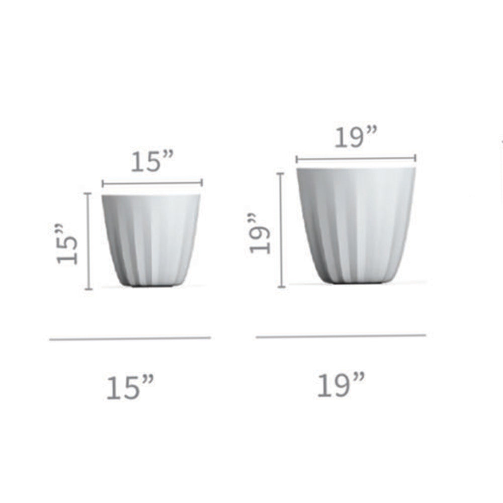 Crescent Garden Pleat Modern Planter in Caviar Black