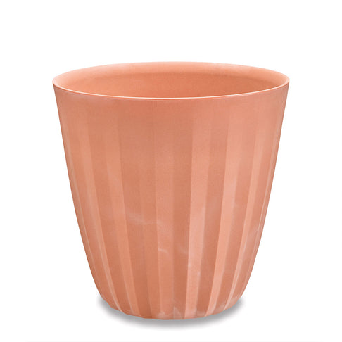 Crescent Garden Pleat Modern Planter in Weathered Terracotta