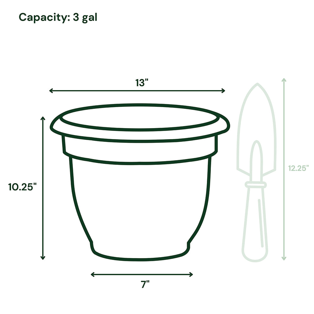 Bloem Ariana Self-Watering Planter in Charcoal
